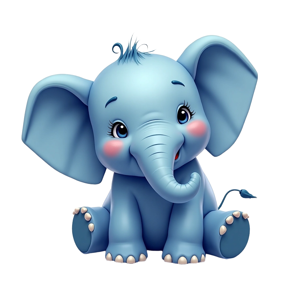 Cute Blue Elephant